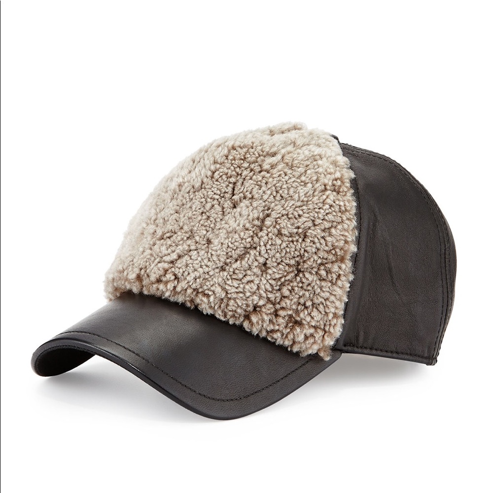 Rag & Bone Marilyn Leather Shearling Baseball Cap